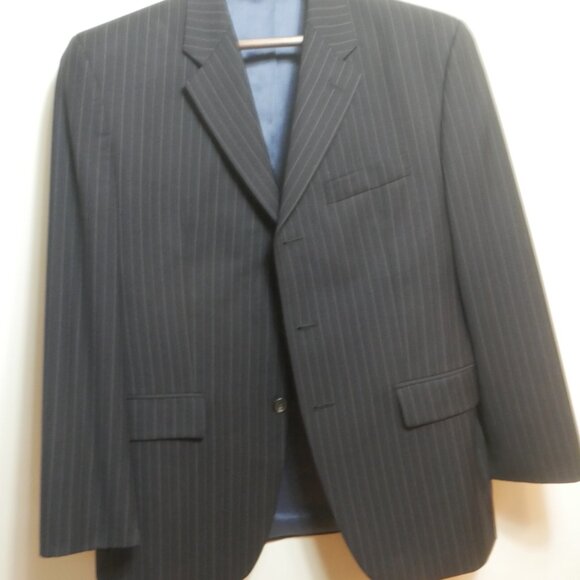 Lauren Ralph Lauren Navy Pinstripe Wool Suit Jacket 40S - Picture 7 of 16